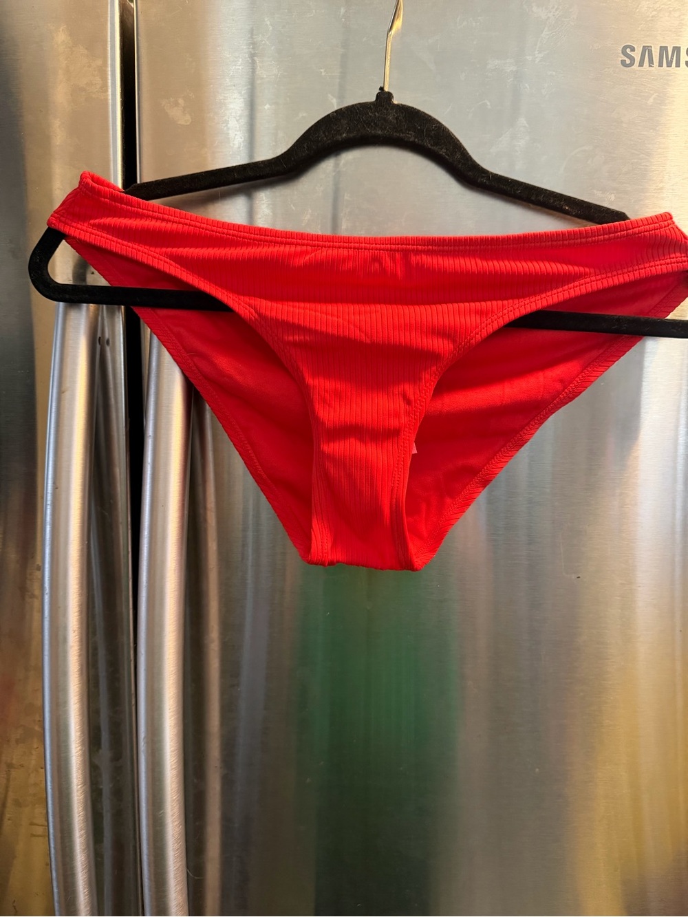 Target Red Ribbed Bikini Bottoms